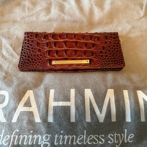Brahmin Brown Crocodile Embossed Women's Clutch